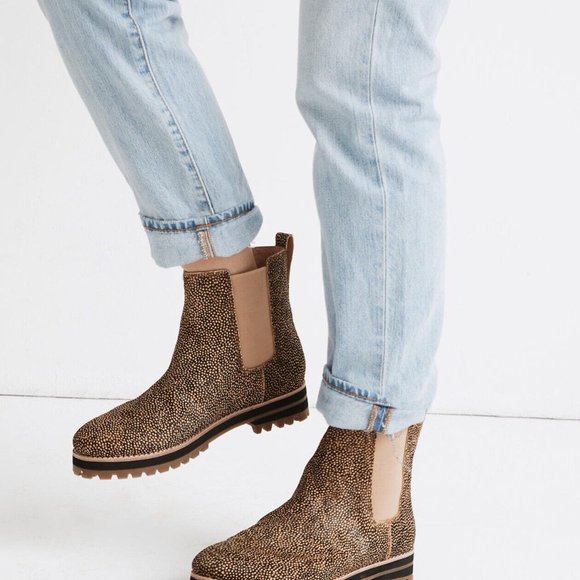 Madewell Ivy Chelsea Boot Mini Dot Calf Hair Size 7.5 NWT (Fits size 6.5 - 7) - Picture 4 of 4